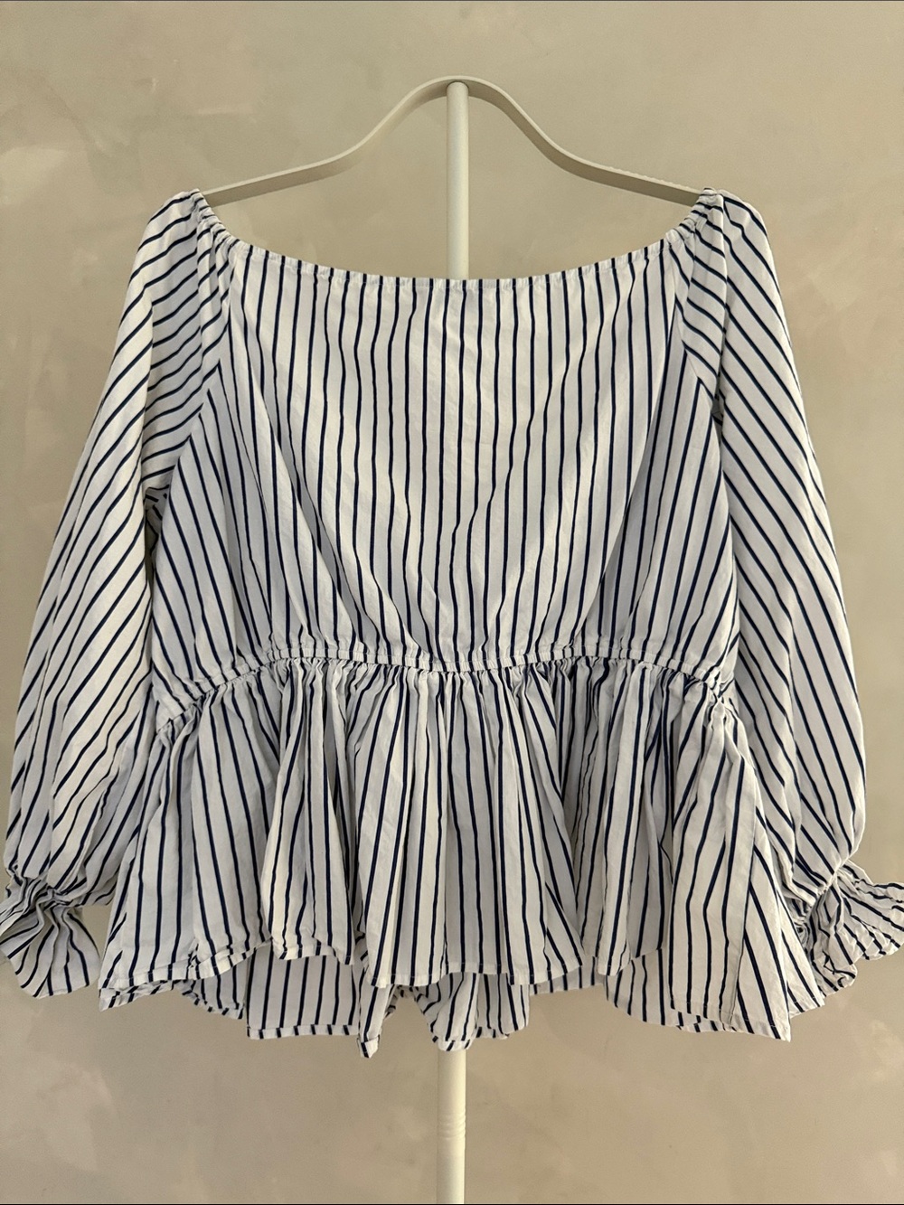 EXPRESS Striped Peplum Blouse | XL - Picture 7 of 7